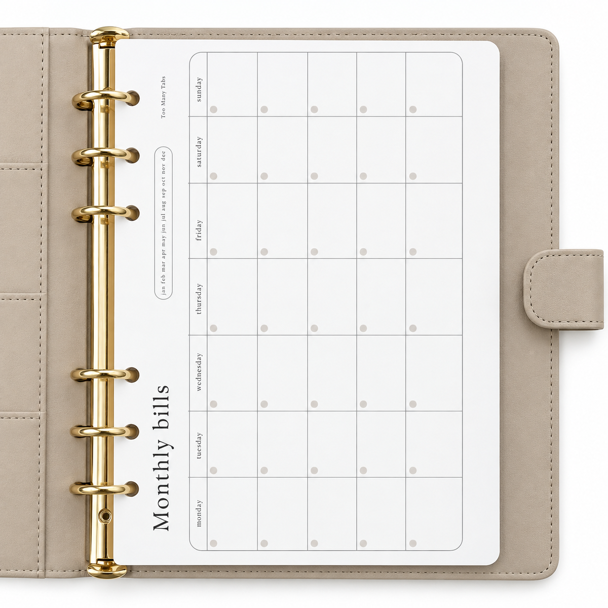 Refillable binder planner
