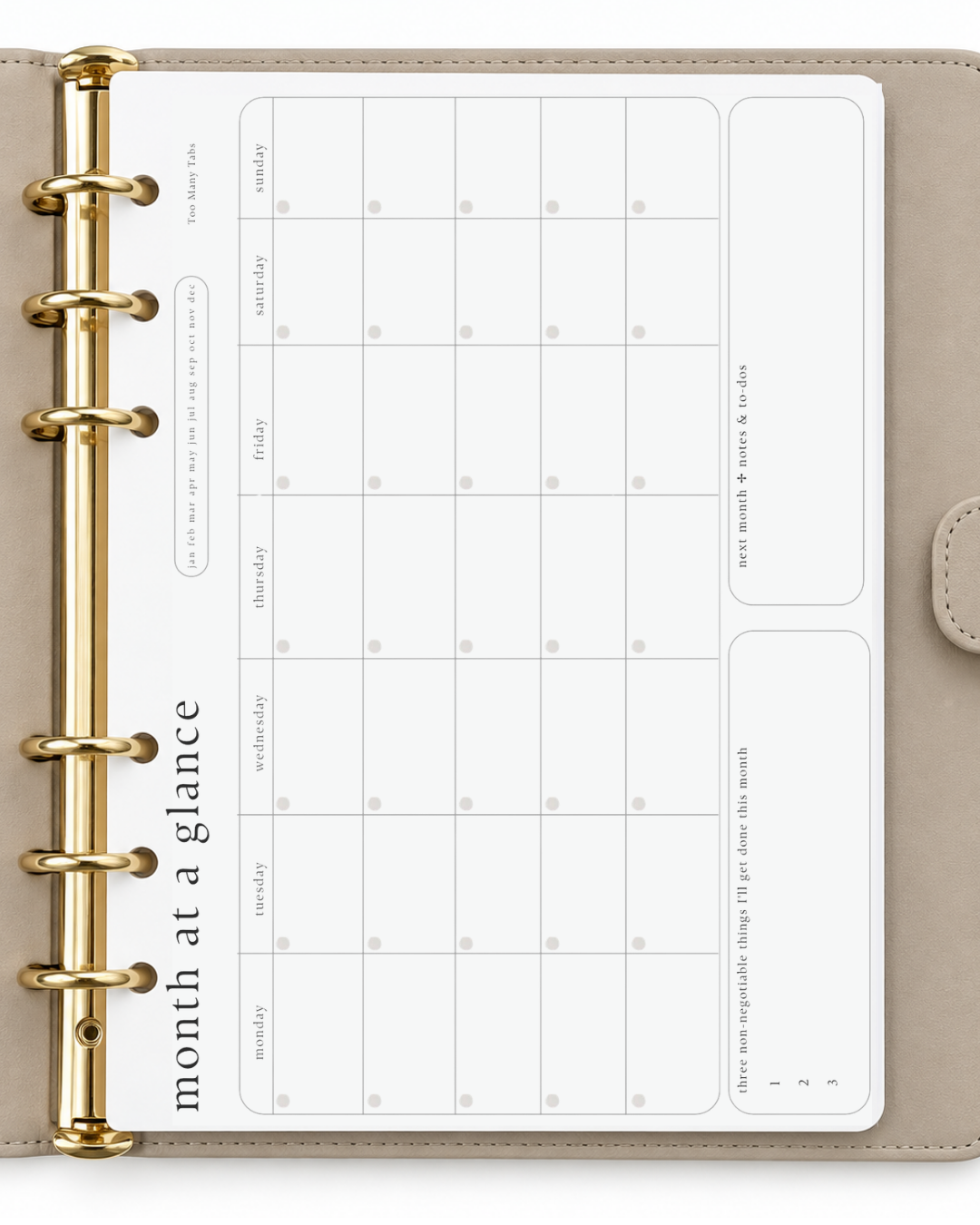 Refillable binder planner