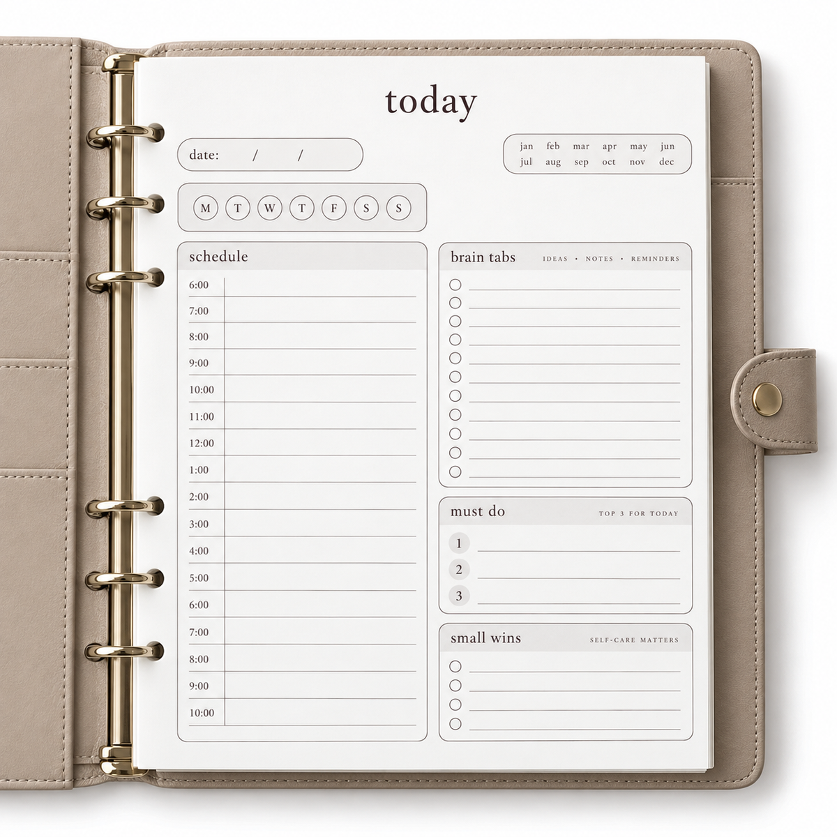 Refillable binder planner