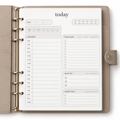 Refillable binder planner