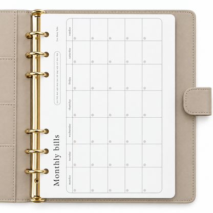 Refillable binder planner
