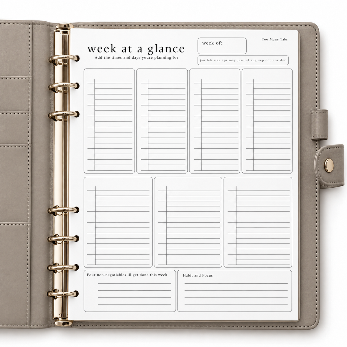 Refillable binder planner