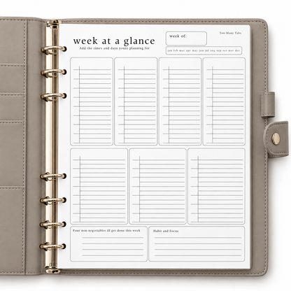 Refillable binder planner