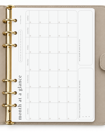 Refillable binder planner